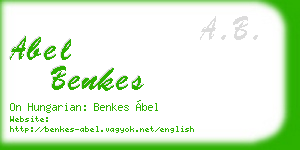 abel benkes business card